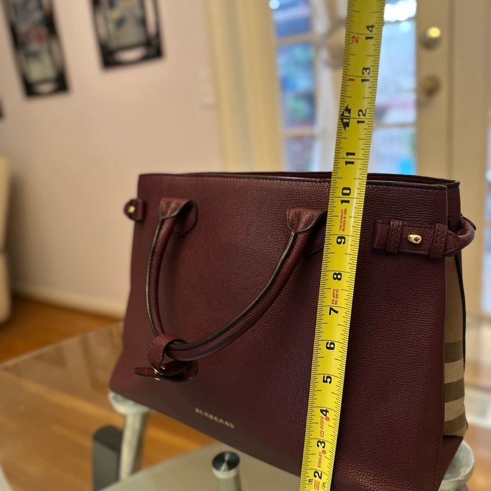 Burberry Deep Red Leather Tote - Picture 3 of 12